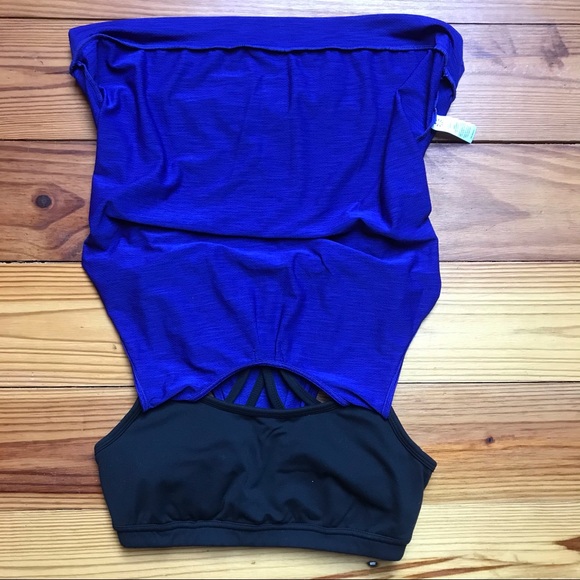 Athleta Blue Black Built-in Bra Tank Top, EUC, S - Picture 11 of 15